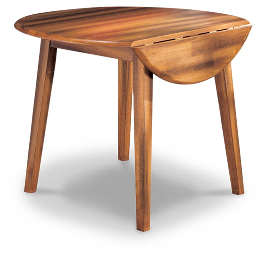 Berringer - Round DRM Drop Leaf Table - Rustic Brown