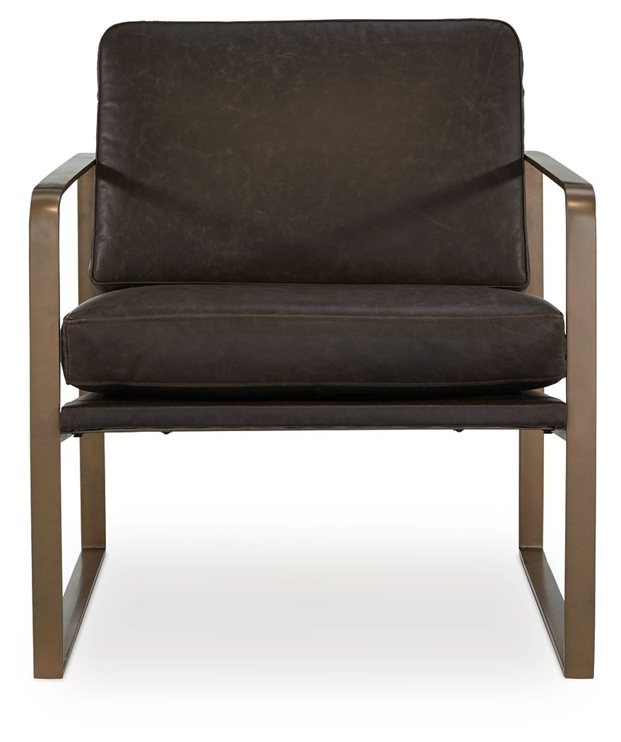 Bradett - Accent Chair - Dark Brown / Gold Finish