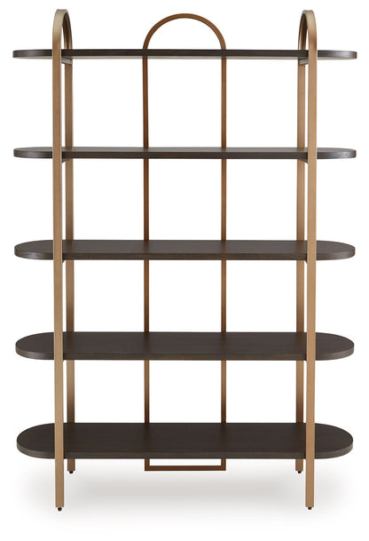 Brentmour - Bookcase - Brown / Gold Finish