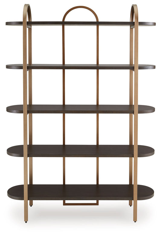 Brentmour - Bookcase - Brown / Gold Finish