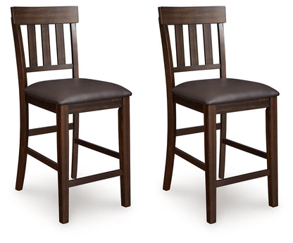 Haddigan - Upholstered Barstool (Set of 2) - Dark Brown