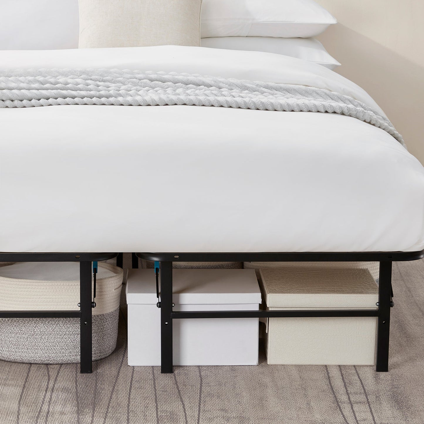 Sleeptone Foldable Metal Platform Storage Bed Frame