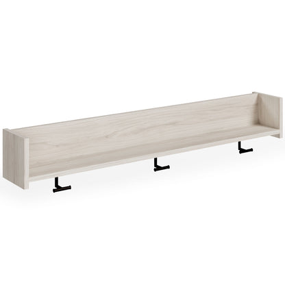 Socalle - Wall Mounted Coat Rack w/Shelf - Light Natural