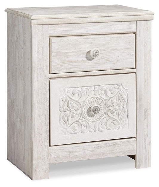 Paxberry - Two Drawer Night Stand - Whitewash